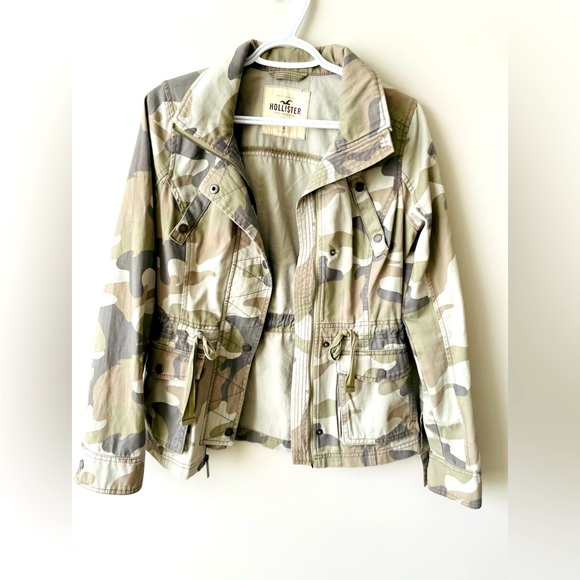 Hollister Tunic Length Military Utility Style Camo Jacket - Picture 2 of 5
